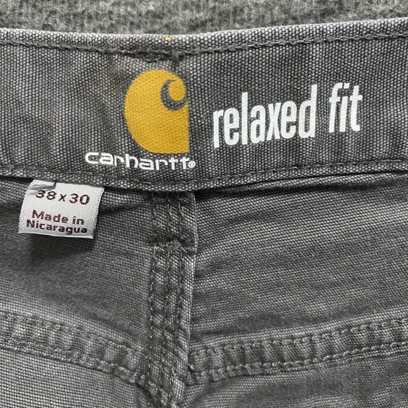 Carhartt Pants Mens 38x30 Gray Rugged Flex Carpenter Canvas Relaxed Fit Utility - Picture 2 of 10